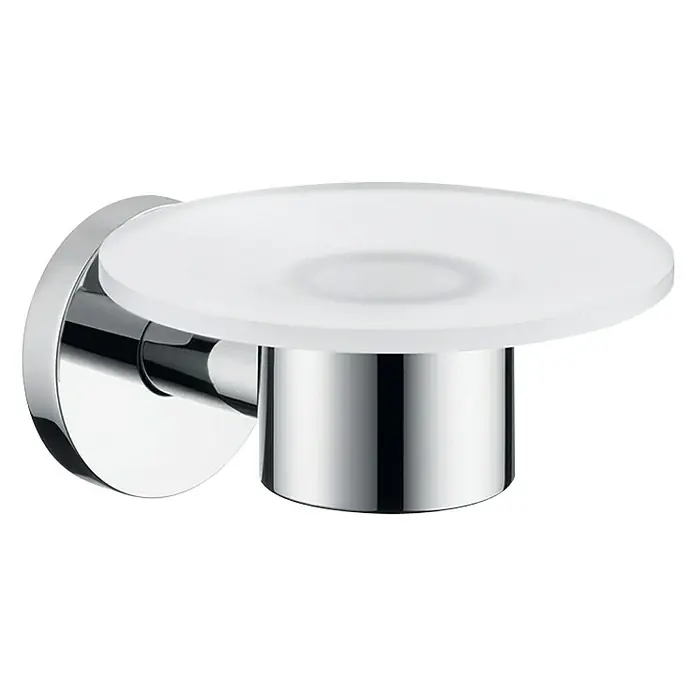 Hansgrohe Logis Seifenschale - Chrom, Glänzend - Elegante Seifenschale zur Wandmontage. Die Kombination aus Chrom und mattiertem Glas macht diese Seifenschale zu einem modernen Hingucker im Bad.