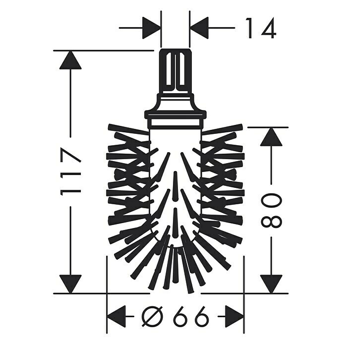 Hansgrohe Logis ErsatzbürstenkopfOhne Griff, Schwarz Sketch