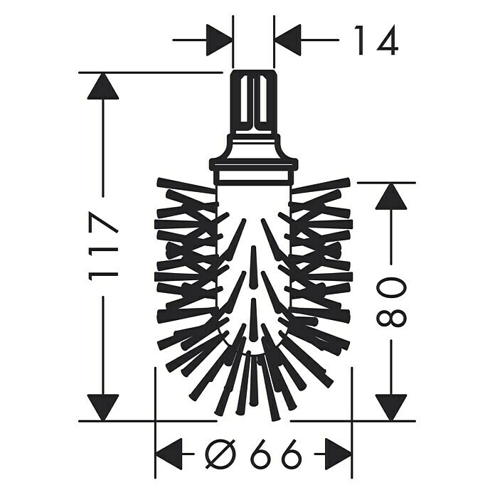 Hansgrohe Logis Ersatzbürstenkopf (Ohne Griff, Weiß)