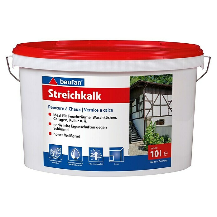 Baufan Streichkalk (Weiß, 10 l)