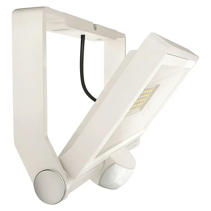 Steinel LED-Sensor-Außenwandstrahler XLED ONE S weiß - 18,6 W, L x B x H: 20,2 x 22,9 x 19,5 cm, Weiß, IP44 - Eine weiße LED-Außenleuchte mit Bewegungsmelder zur Wandmontage. Die Leuchte ist schwenkbar und bietet effiziente Beleuchtung.