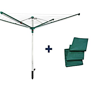 Leifheit Wäschespinne Linomatic 500 Deluxe Cover (Länge Wäscheleine: 50 m, Geeignet für Anzahl Waschmaschinenfüllungen: 5 Stk.)