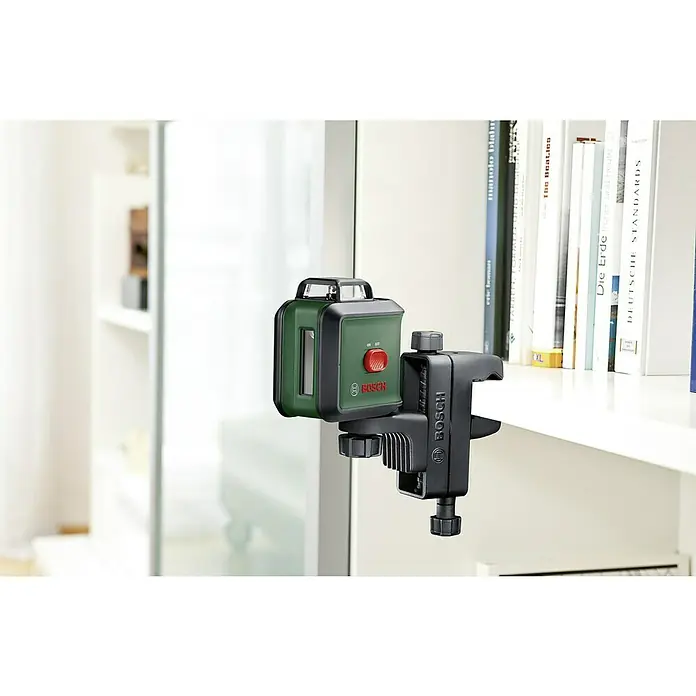 Bosch UniversalLevel Nivel láser en cruz Level 360 + trípode - Zona de trabajo máx.: 12 m, 7 pzs. - Nivel láser de líneas cruzadas Bosch Professional con abrazadera, alineación precisa para profesionales.