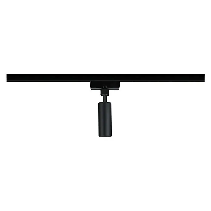 Paulmann URail Pendeladapter Universal - Schwarz - Schwarze Deckenleuchte mit zylindrischem Lampenkopf an einer Schiene. Das elegante Design sorgt für gezielte Beleuchtung in jedem Raum.