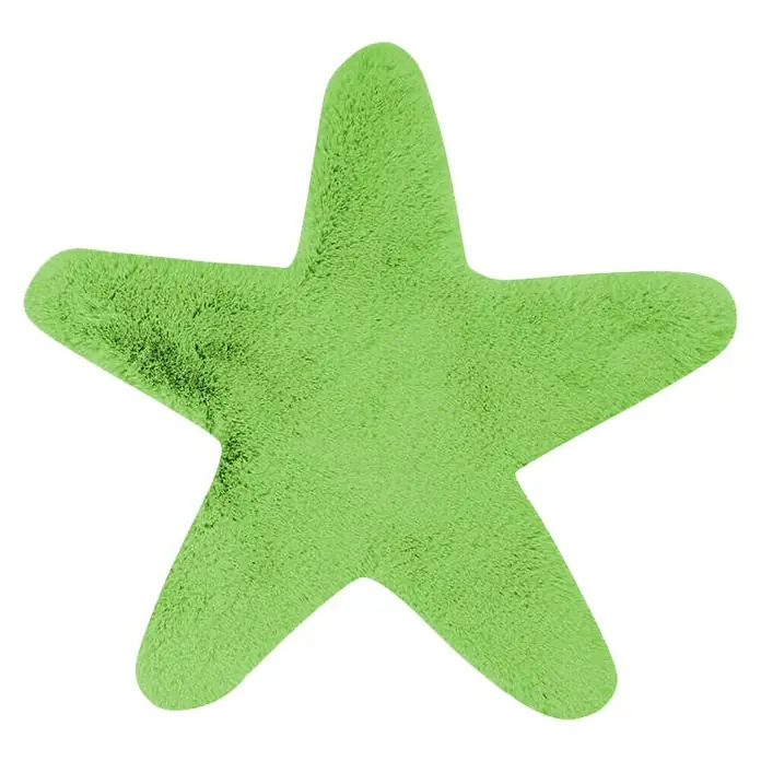 Kayoom Kids Kunstfell Stern - Grün, 63 x 60 cm, 100 % Polyester - Flauschiger grüner Sternteppich, ideal für Kinderzimmer. Das weiche Material sorgt für Komfort und eine verspielte Atmosphäre.