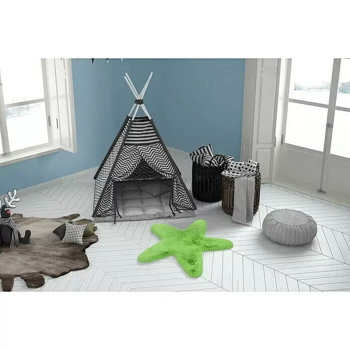 Kayoom Kids Kunstfell Stern - Grün, 63 x 60 cm, 100 % Polyester - Stimmungsaufnahme