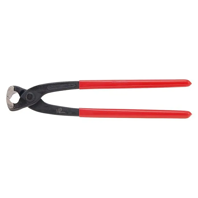 Tenaza para encofrador Ferraya - Largo: 22 cm, Acero - Alicates de corte aislados con mangos rojos para una extracción precisa de clavos y un agarre seguro. Ideal para profesionales y aficionados al bricolaje.