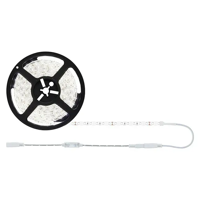 Paulmann LED-Band Power Strip - Länge: 5 m, Lichtfarbe: Neutralweiß, 50 W, 5.500 lm, 24 V - LED-Streifen auf einer Rolle. Der LED-Streifen ist weiß und wird mit einem Kabel und einem Controller geliefert, perfekt für indirekte Beleuchtung.