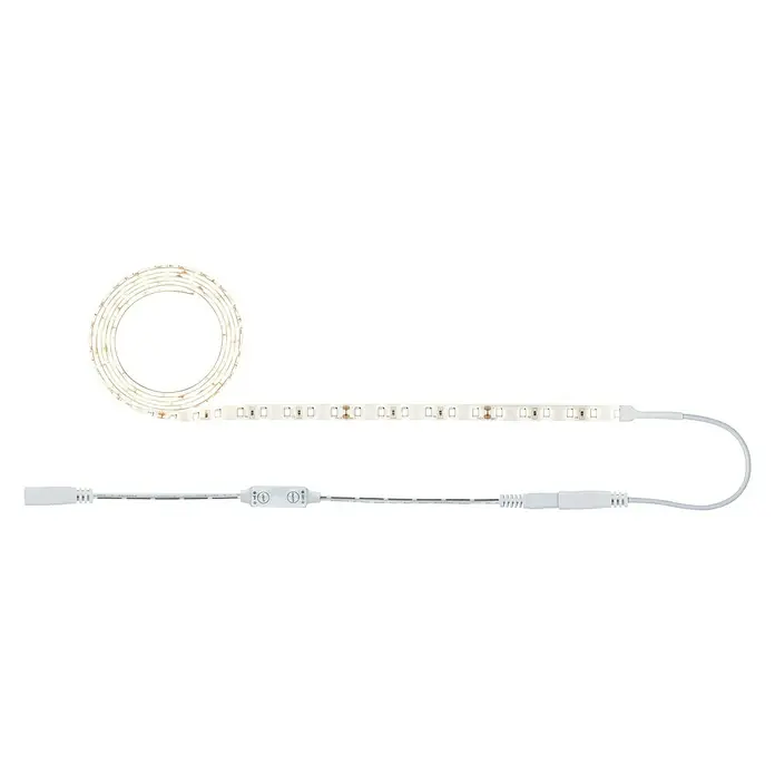 Paulmann Tira LED Set básico - Largo: 1,5 m, Color de luz: Blanco cálido, 17 W, 1.650 lm, 24 V - Tira LED con regulador de intensidad, perfecta para crear iluminación ambiental en interiores. Flexible y fácil de instalar.