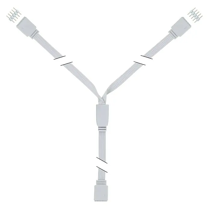 Paulmann MaxLED Y-Verteiler - L x B x H: 30 x 12 x 7 mm, Weiß - Y-förmiges LED-Splitterkabel mit Anschlüssen an allen Enden, ideal zur Erweiterung von LED-Streifeninstallationen.