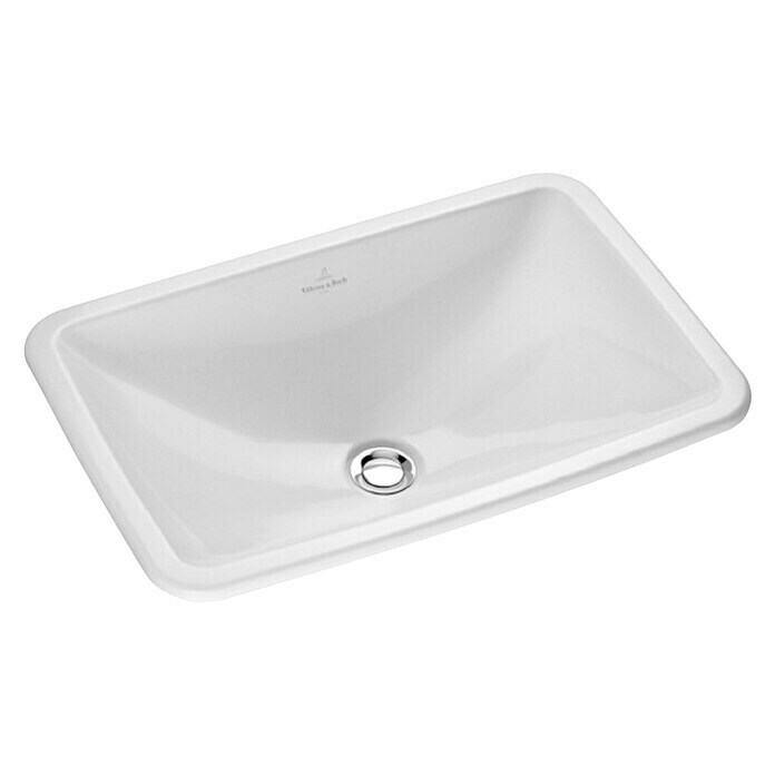 Villeroy & Boch Loop+Friends Einbauwaschbecken (60 x 40 cm, Mit schmutzabweisender Glasur, Hahnloch: Ohne, Mit Überlauf, Weiß)
