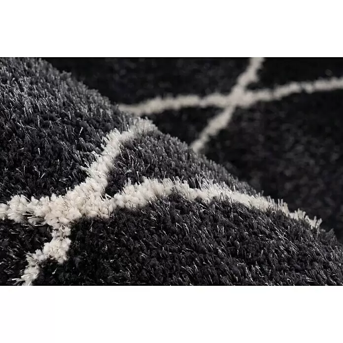 Kayoom Hochflorteppich Orlando 425 - Anthrazit, 230 x 160 cm - Detailaufnahme
