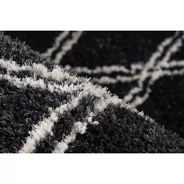 Kayoom Hochflorteppich Orlando 325 - Anthrazit, 150 x 80 cm - Detailaufnahme