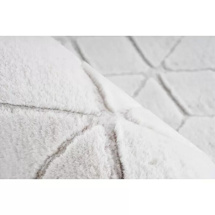 Kayoom Hochflorteppich Vivica 125 - Weiß/Rosé, 150 x 80 cm - Detailaufnahme