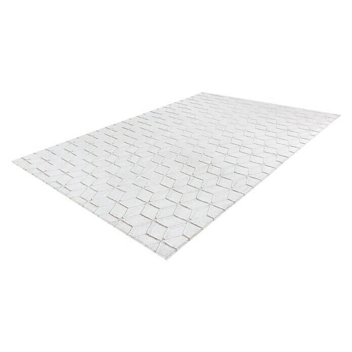 Kayoom Hochflorteppich Vivica 125 (Weiß/Taupe, 160 x 120 cm, 100 % Polyester)