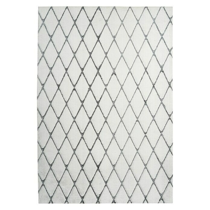 Kayoom Hochflorteppich (Weiß/Anthrazit, 230 x 160 cm)