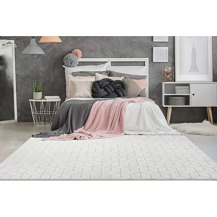 Kayoom Hochflorteppich Vivica 125 - Weiß/Creme, 160 x 120 cm - Stimmungsaufnahme