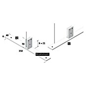 Room Plaza Standfuß (350 x 40 mm, Silber, Passend für: Room Plaza Hygieneschutzglas)