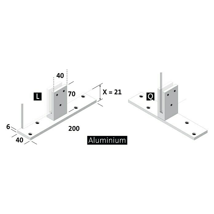 Room Plaza Standfuß (200 x 40 mm, Silber, Passend für: Room Plaza Hygieneschutzglas)