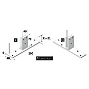 Room Plaza Standfuß (200 x 40 mm, Silber, Passend für: Room Plaza Hygieneschutzglas)