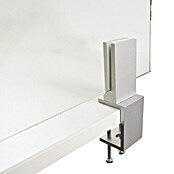 Room Plaza Klemmfuß inklusive Glashalter (60 x 40 mm, Spannweite: 45 mm, Silber, Passend für: Room Plaza Hygieneschutzglas)