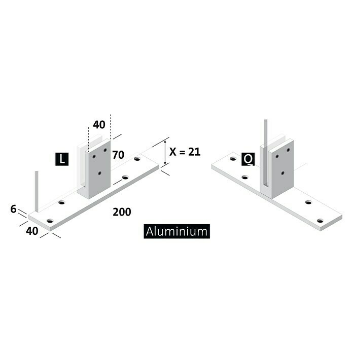 Room Plaza Standfuß (200 x 40 mm, Schwarz, Passend für: Room Plaza Hygieneschutzglas)