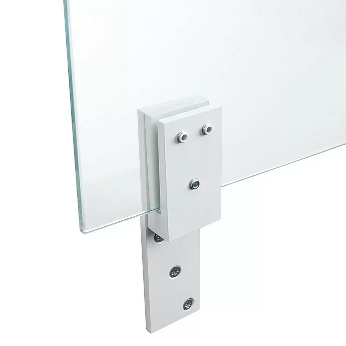 Room Plaza Thekenhalter - 150 x 40 mm, Weiß, Passend für: Room Plaza Hygieneschutzglas - Detailaufnahme
