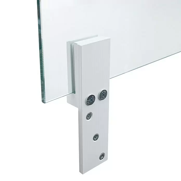 Room Plaza Thekenhalter - 150 x 40 mm, Weiß, Passend für: Room Plaza Hygieneschutzglas - Detailaufnahme