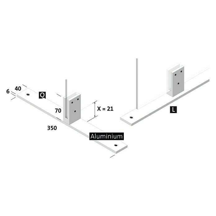 Room Plaza Standfuß (350 x 40 mm, Schwarz, Passend für: Room Plaza Hygieneschutzglas)