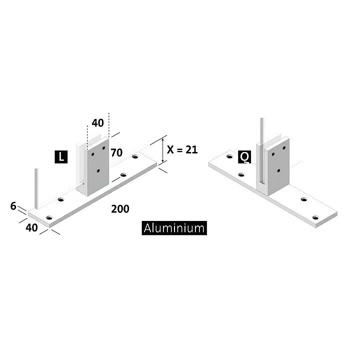 Room Plaza Standfuß - 200 x 40 mm, Weiß, Passend für: Room Plaza Hygieneschutzglas - Detailaufnahme