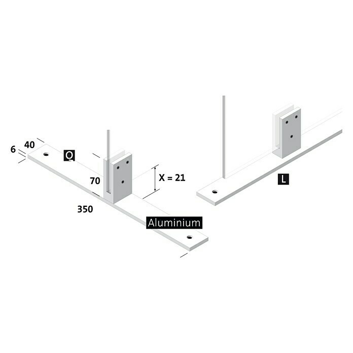 Room Plaza Standfuß (350 x 40 mm, Lichtgrau, Passend für: Room Plaza Hygieneschutzglas)