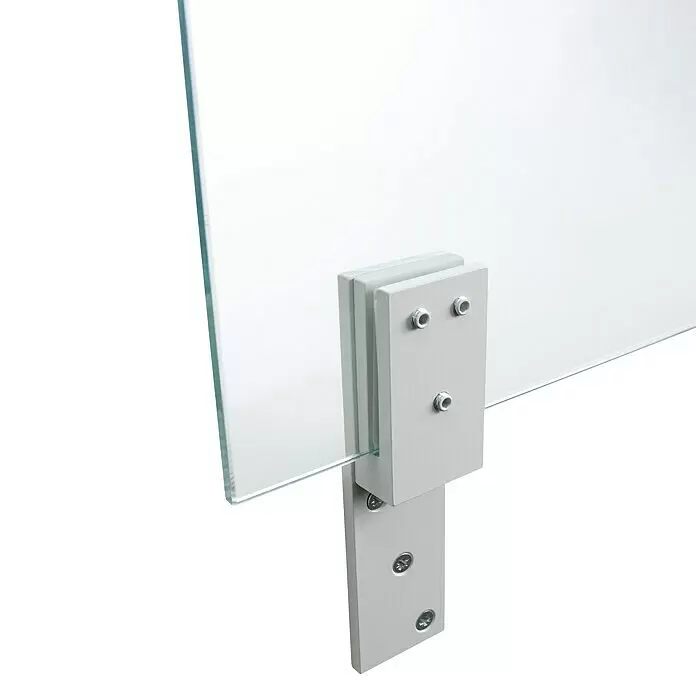 Room Plaza Thekenhalter - 150 x 40 mm, Lichtgrau, Passend für: Room Plaza Hygieneschutzglas - Detailaufnahme