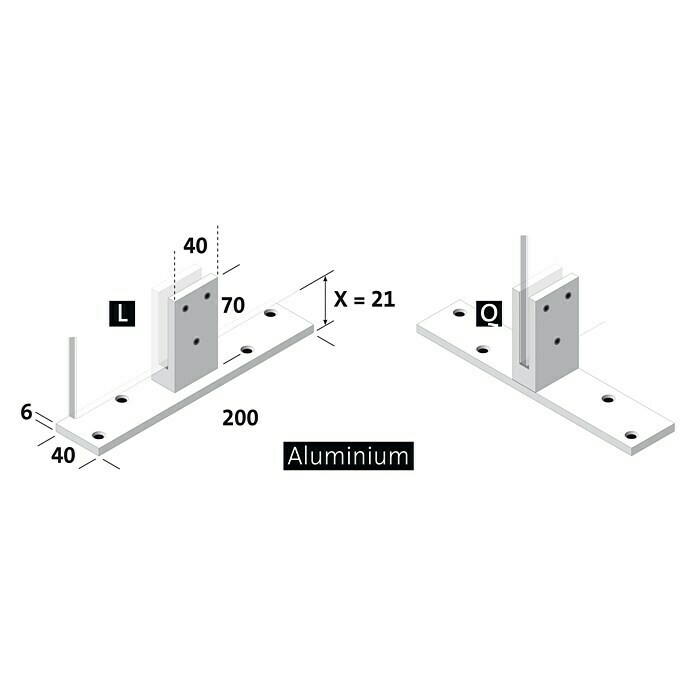 Room Plaza Standfuß (200 x 40 mm, Lichtgrau, Passend für: Room Plaza Hygieneschutzglas)