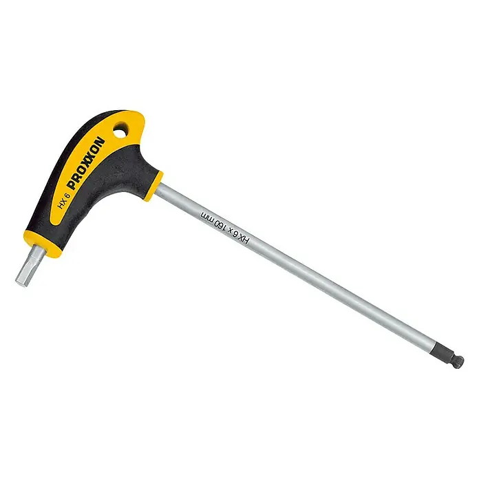 Proxxon Stiftschlüssel mit L-Griff - 6 mm, Spezialstahl - Ein Proxxon HX 6 Inbusschlüssel mit T-Griff, ideal für Schrauben mit Innensechskant. Robust und handlich für Werkstatt und Heimwerker.