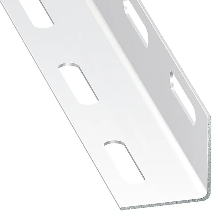 Kantoflex Winkelprofil - 1.000 x 38 x 38 mm, Stahl, Weiß - Winkelprofil aus Metall mit Schlitzen für Befestigungen, ideal für Konstruktionen und Regalsysteme.