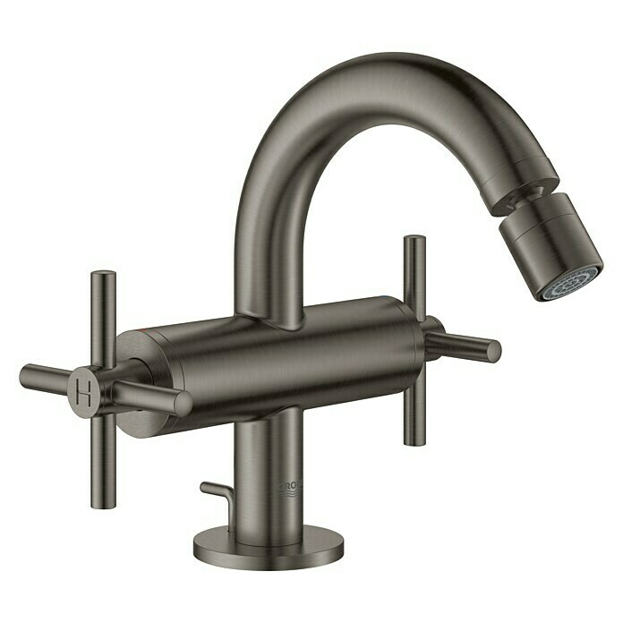 Grohe Atrio BidetarmaturKreuzgriff, Hard Graphite, Matt Right Side View