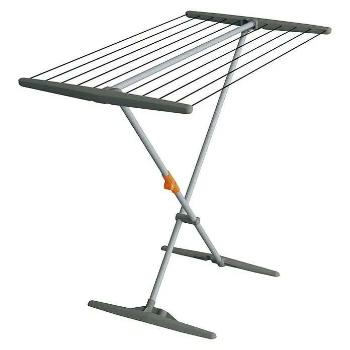 Juwel Stand-Wäscheständer SuperDry Basic Alu - Länge Wäscheleine: 11 m, L x B x H: 118 x 58 x 8,4 cm, Obsidian Grey - Wäscheständer aus Metall und Kunststoff mit Trockenleinen für Kleidung zum Trocknen. Praktisch, kompakt und leicht zu verstauen.