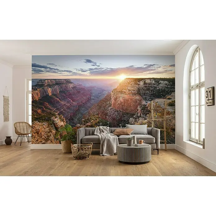 Komar Stefan Hefele Edition 2 Fototapete Imperial View - 9 -tlg., B x H: 450 x 280 cm, Vlies - Wandbild mit einer atemberaubenden Ansicht des Grand Canyon, das jedem Raum eine natürliche und ruhige Atmosphäre verleiht.