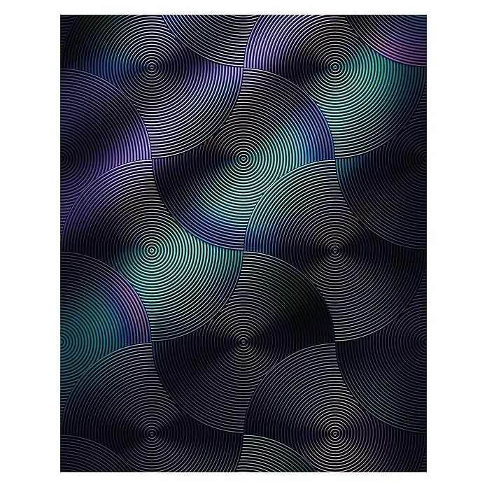 Komar Infinity Fototapete Mystic - 2 -tlg., B x H: 200 x 250 cm, Vlies - Schönes Muster aus konzentrischen Kreisen in Blau- und Lilatönen. Ein modernes und stilvolles Design mit hypnotischer Wirkung für viele Anwendungen.