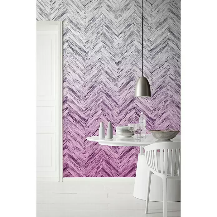 Komar Infinity Fototapete Herringbone Pink - 4 -tlg., B x H: 400 x 250 cm, Vlies - Stimmungsaufnahme