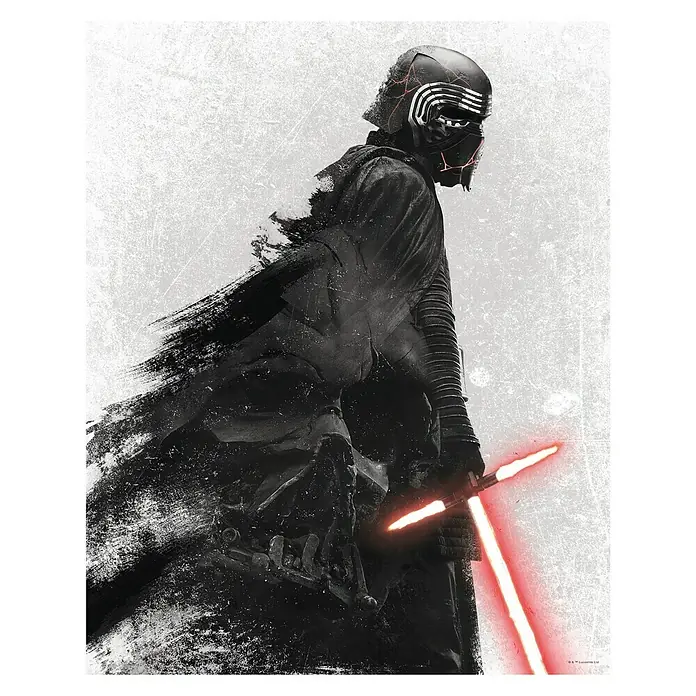 Komar Star Wars Poster EP9 Kylo Vader Shadow - Star Wars, B x H: 30 x 40 cm - Kylo Ren mit seinem roten Lichtschwert, dargestellt in einem dynamischen, düsteren Stil.