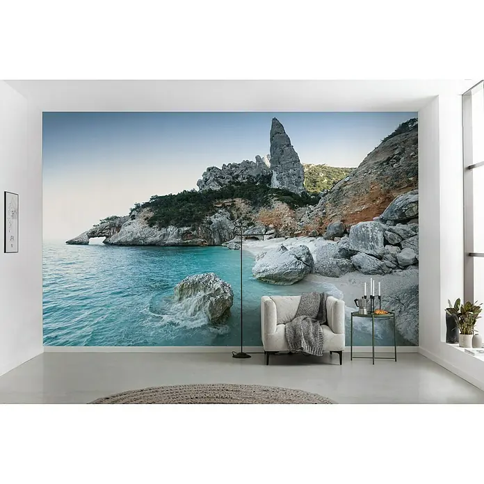 Komar Stefan Hefele Edition 2 Fototapete Beach Tales - 9 -tlg., B x H: 450 x 280 cm, Vlies - Wandbild mit einer idyllischen Strandkulisse, das dem Raum eine entspannende Atmosphäre verleiht und die Natur ins Haus bringt.