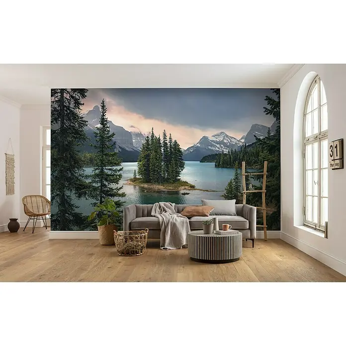 Komar Stefan Hefele Edition 2 Fototapete Spirit Island - 9 -tlg., B x H: 450 x 280 cm, Vlies - Wandgemälde mit Landschaftsmotiv in einem modernen Wohnzimmer. Entspannende Atmosphäre für Ihr Zuhause mit diesem schönen Wandbild.