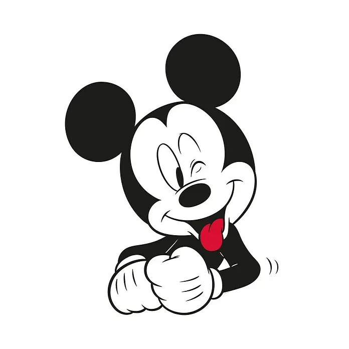 Komar Disney Edition 4 Poster Mickey Mouse Funny - Disney, B x H: 30 x 40 cm - Eine lustige Mickey Maus-Illustration, die mit einem Augenzwinkern und herausgestreckter Zunge spielerische Freude verbreitet.