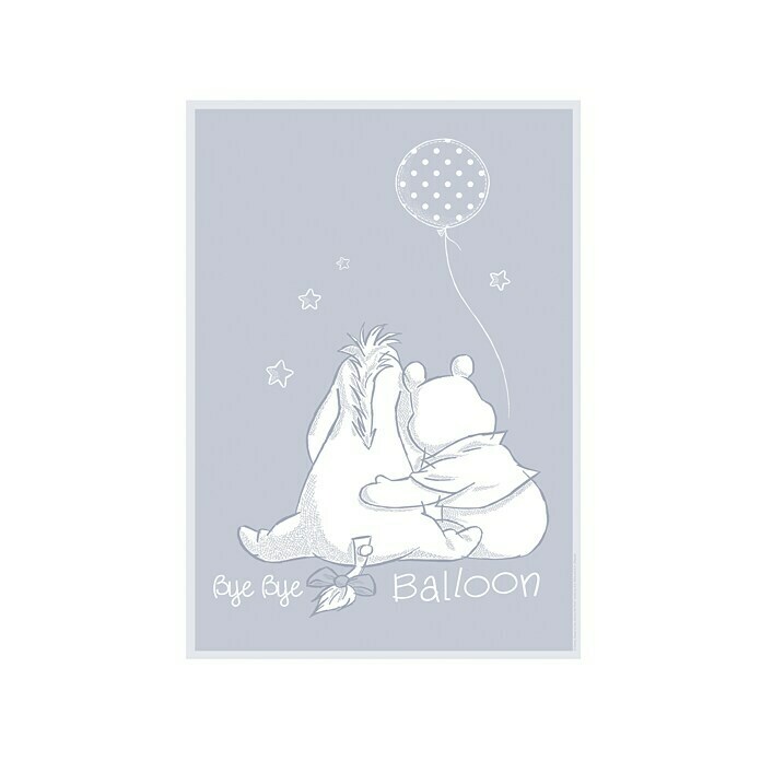 Komar Disney Edition 4 Wandbild Winnie Pooh Bye Bye Balloon (50 x 70 cm, Vlies)