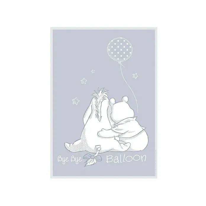 Komar Disney Edition 4 Poster Winnie Pooh Bye Bye Balloon - Disney, B x H: 50 x 70 cm - Winnie Puh und I-Aah Umarmung mit "Bye Bye Balloon"-Aufschrift, ein liebevolles Dekorationsstück für jedes Kinderzimmer.