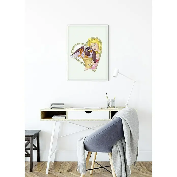 Komar Disney Edition 4 Poster Aurora & Owl - Disney, B x H: 30 x 40 cm - Ein dekoratives Wandbild mit Prinzessin Aurora und ihren tierischen Freunden, ideal für jedes Kinderzimmer oder als Geschenk für Disney-Fans.