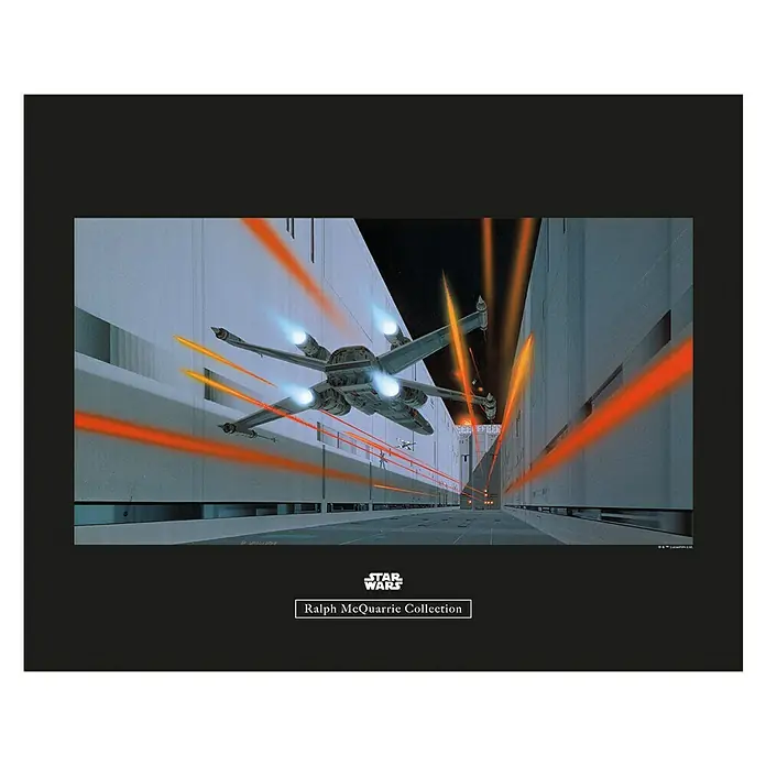 Komar Star Wars Poster RMQ Death Star Trench - Star Wars, B x H: 50 x 40 cm - Star Wars X-Wing-Szene von Ralph McQuarrie. Ein rasantes Weltraumabenteuer mit ikonischen Raumschiffen und spannungsgeladener Action.