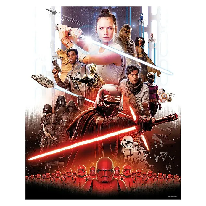 Komar Star Wars Poster Movie Poster Rey - Star Wars, B x H: 50 x 70 cm - Star Wars: Der Aufstieg Skywalkers Poster. Das Filmposter zeigt Rey, Kylo Ren und andere Charaktere aus dem Film in einem epischen Design.