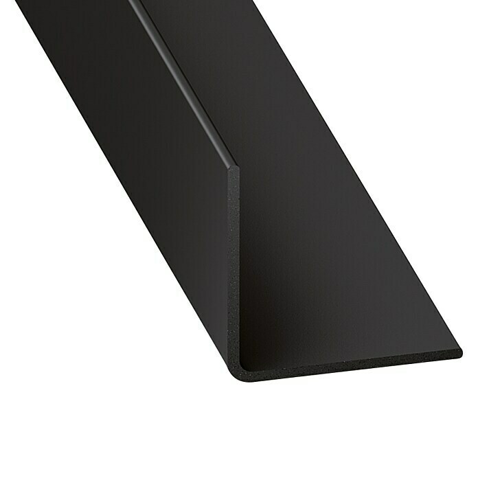 Kantoflex Perfil angular (1.000 x 20 x 20 mm, Espesor: 1,5 mm, PVC, Negro)